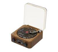 Wave Enceinte Bluetooth en vinyle avec lumières d'ambiance réglables, lecteur de musique avec 4 modes, lecteur de disque vintage avec temps, haut-parleur Bluetooth, son surround à 360°