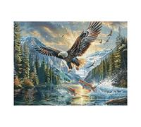 Wave Flying Bald Aigle 500 Pieces Casse-tête Adolescent en Carton Rigide Anti-Déchirure Difficulté Moyenne Activité ÉduChative Passe-Temps Cadeau Anniversaire 500 PCS/52×38cm