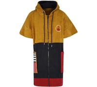 WAVE HAWAII Dusty Poncho de bain en coton naturel pour tailles de 155 à 185 cm, aide au vestiaire pour natation, plage, surf, camping, serviette de bain avec capuche, poncho de douche