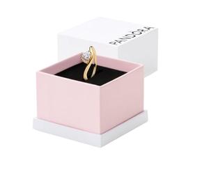 Wave Heart 14k Gold-Plated Ring with Clear Cubic Zirconia