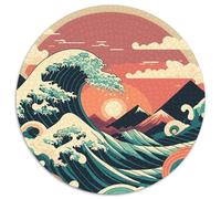 Wave & Mountain 1000 Pièces Puzzles Convient Aux Adultes Aux Enfants Dope Puzzle Circulaire Cadeau Les Anniversaires Des Cadeaux De Voyage Puzzle Bricolage Pour Décoration D’intérieur 1000pcs (67.5x67