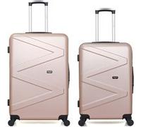 wave paris - lot de 2 - valise grand format et valise weekend amazone - rose dore rose dore G