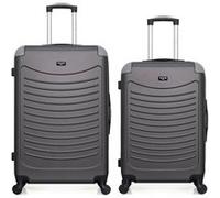 wave paris - lot de 2 - valise grand format et valise weekend congo - gris fonce gris fonce G