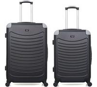wave paris - lot de 2 - valise grand format et valise weekend congo - noir noir G