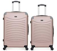 wave paris - lot de 2 - valise grand format et valise weekend congo - rose dore rose dore G