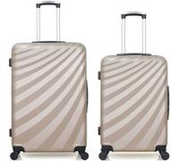 wave paris - lot de 2 - valise grand format et valise weekend danube - beige beige