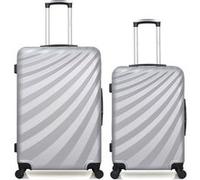 wave paris - lot de 2 - valise grand format et valise weekend danube - gris gris G