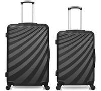 wave paris - lot de 2 - valise grand format et valise weekend danube - noir noir G