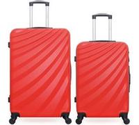wave paris - lot de 2 - valise grand format et valise weekend danube - rouge rouge G