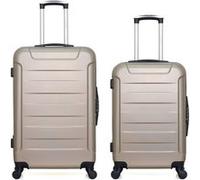 wave paris - lot de 2 - valise grand format et valise weekend elbe - beige beige G