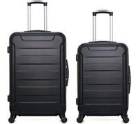 wave paris - lot de 2 - valise grand format et valise weekend elbe - noir noir G