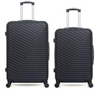 wave paris - lot de 2 - valise grand format et valise weekend lena - noir noir G