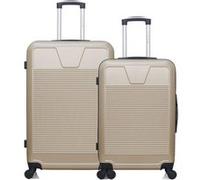 wave paris - lot de 2 - valise grand format et valise weekend selenga - beige beige G