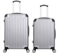 wave paris - lot de 2 - valise grand format et valise weekend tage - gris gris G