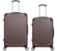 wave paris - lot de 2 - valise grand format et valise weekend tage - marron marron G