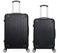 wave paris - lot de 2 - valise grand format et valise weekend tage - noir noir G