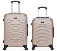 wave paris - lot de 2 - valise weekend et valise cabine congo - beige beige G