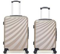 wave paris - lot de 2 - valise weekend et valise cabine danube - beige beige G