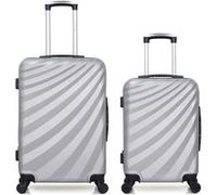 wave paris - lot de 2 - valise weekend et valise cabine danube - gris gris
