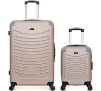 wave paris - lot de 2 - valise weekend et valise cabine xxs congo - beige beige G