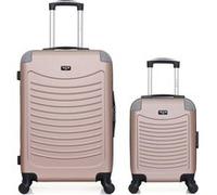 wave paris - lot de 2 - valise weekend et valise cabine xxs congo - rose dore rose dore G
