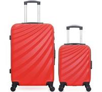 wave paris - lot de 2 - valise weekend et valise cabine xxs danube - rouge rouge G
