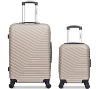 wave paris - lot de 2 - valise weekend et valise cabine xxs lena - beige beige G
