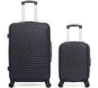 wave paris - lot de 2 - valise weekend et valise cabine xxs lena - noir noir G