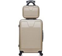 wave paris - lot de 2 - valise weekend et vanity selenga - beige beige G