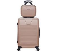 wave paris - lot de 2 - valise weekend et vanity selenga - rose dore rose dore G