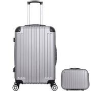 wave paris - lot de 2 valise weekend et vanity tage - gris gris