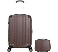 wave paris - lot de 2 - valise weekend et vanity tage - marron marron G