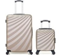 wave paris - lot de 2 - valises grand format et cabine xxs danube - beige beige