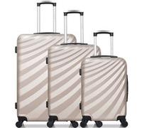 wave paris - lot de 3 - valise grand format, valise weekend et valise cabine danube - beige beige G