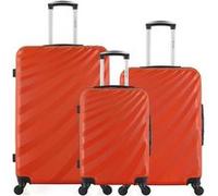 wave paris - lot de 3 - valise grand format, valise weekend et valise cabine danube - orange orange G