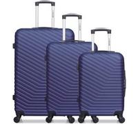 wave paris - lot de 3 - valise grand format, valise weekend et valise cabine lena - marine marine G