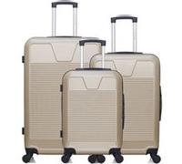 wave paris - lot de 3 - valise grand format, valise weekend et valise cabine selenga - beige beige G