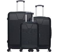 wave paris - lot de 3 - valise grand format, valise weekend et valise cabine selenga - noir noir G