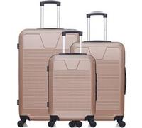 wave paris - lot de 3 - valise grand format, valise weekend et valise cabine selenga - rose dore rose dore G