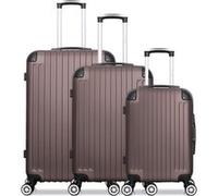 wave paris - lot de 3 - valise grand format, valise weekend et valise cabine tage - marron marron G