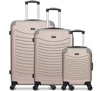 wave paris - lot de 3 - valise grand format, valise weekend et valise cabine xxs congo - beige beige G