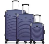 wave paris - lot de 3 - valise grand format, valise weekend et valise cabine xxs congo - marine marine G