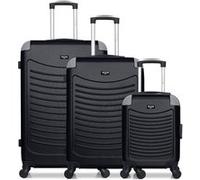 wave paris - lot de 3 - valise grand format, valise weekend et valise cabine xxs congo - noir noir G