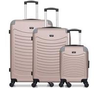 wave paris - lot de 3 - valise grand format, valise weekend et valise cabine xxs congo - rose dore rose dore G