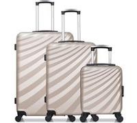 - lot de 3 valises grand format, weekend et cabine xxs danube - beige