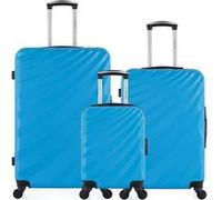 wave paris - lot de 3 - valise grand format, valise weekend et valise cabine xxs danube - bleu bleu G