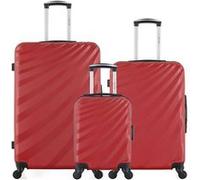 wave paris - lot de 3 - valise grand format, valise weekend et valise cabine xxs danube - bordeaux bordeaux