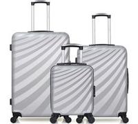wave paris - lot de 3 - valise grand format, valise weekend et valise cabine xxs danube - gris gris G