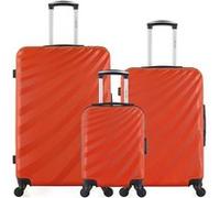 wave paris - lot de 3 - valise grand format, valise weekend et valise cabine xxs danube - orange orange G
