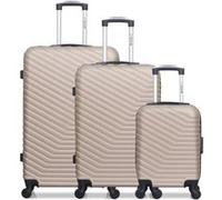 wave paris - lot de 3 - valise grand format, valise weekend et valise cabine xxs lena - beige beige G